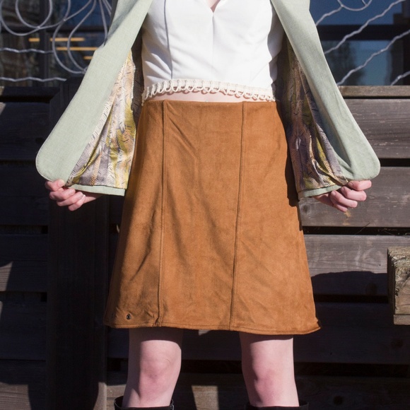 Locally Made Suede Skirt - Picture 1 of 2